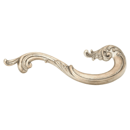 5" French Court Right Side Handle Cabinet Pull, Monticello Silver Main - Image