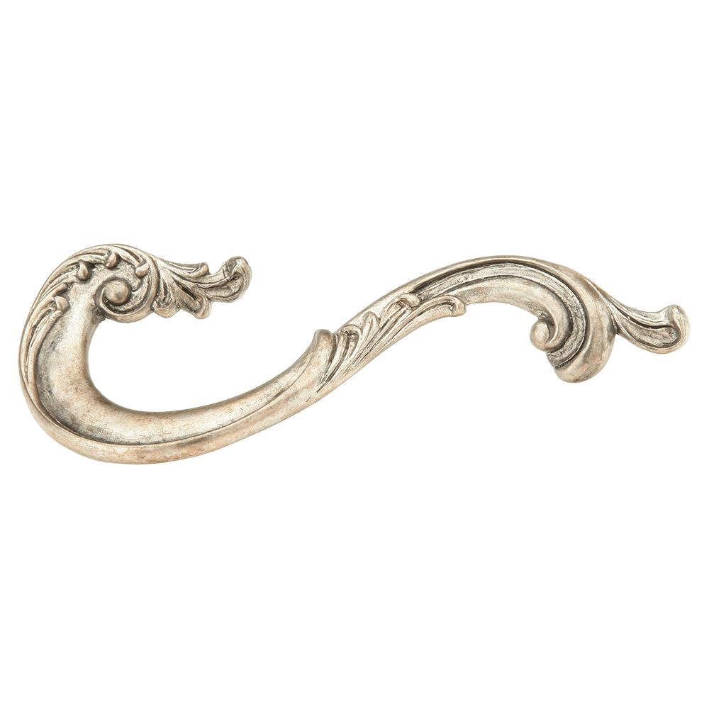 3-1/2" French Court Left Side Handle Cabinet Pull, Monticello Silver Main - Image