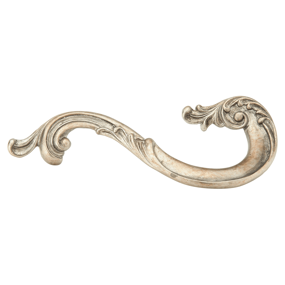 3-1/2" French Court Right Side Handle Cabinet Pull, Monticello Silver Main - Image