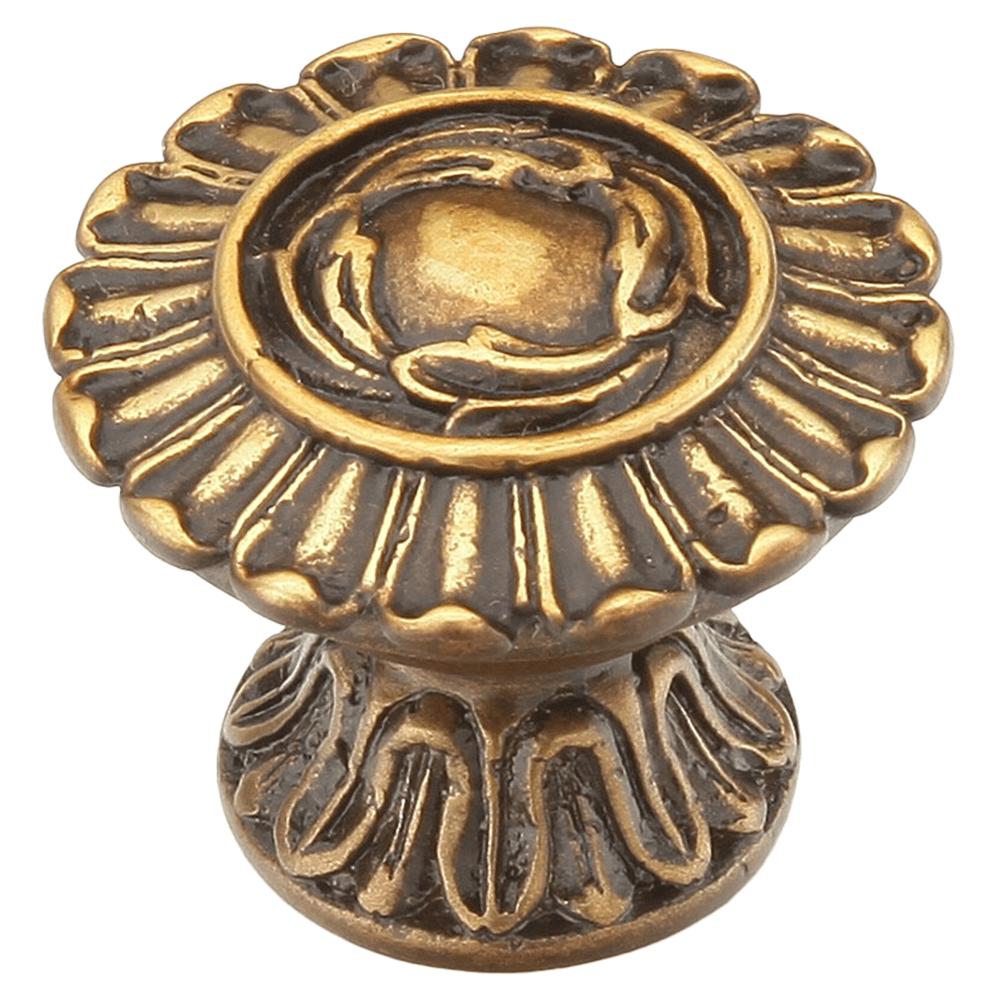 1-1/4" French Court Round Cabinet Knob, Dark Italian Antique Main - Image