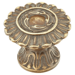 1-1/4" French Court Round Cabinet Knob, Monticello Brass Main - Image