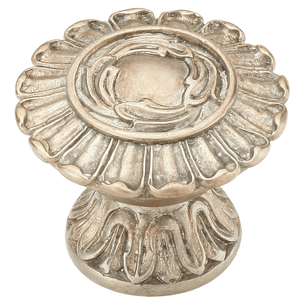 1-1/4" French Court Round Cabinet Knob, Monticello Silver Main - Image