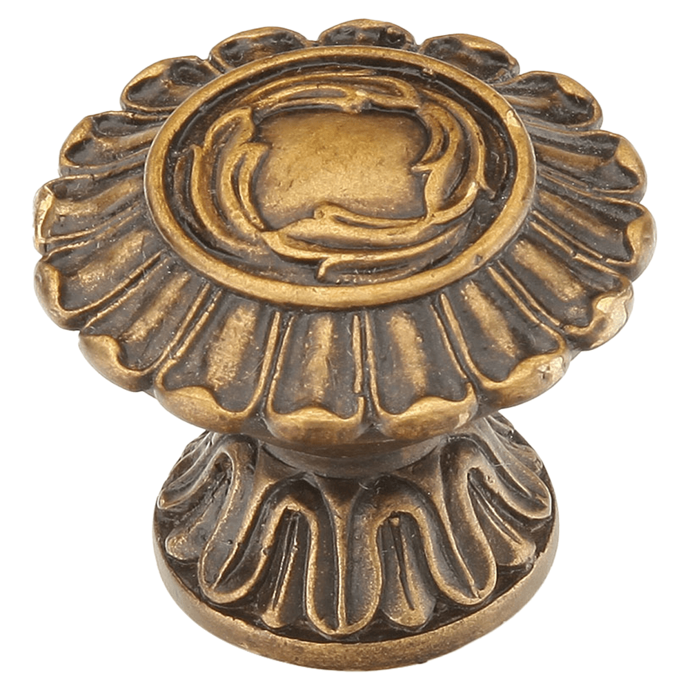 1-1/2" French Court Round Cabinet Knob, Dark Italian Antique Main - Image