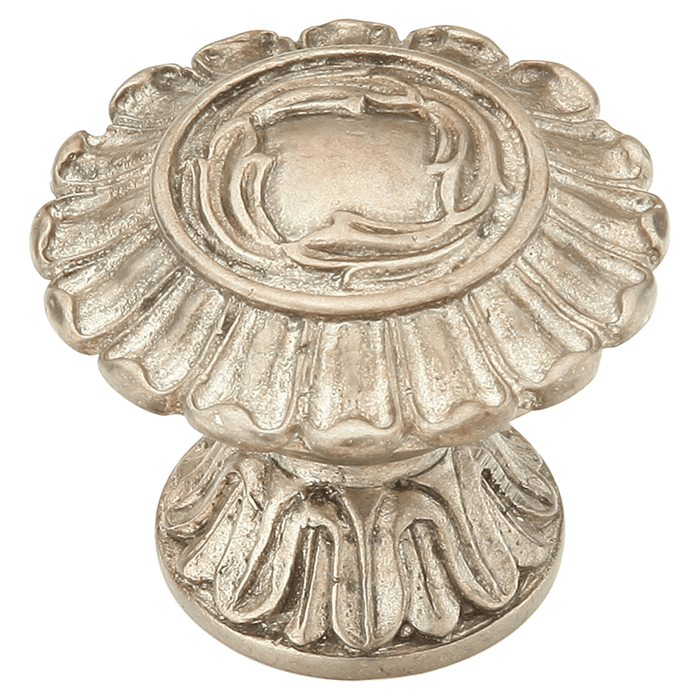1-1/2" French Court Round Cabinet Knob, Monticello Silver Main - Image