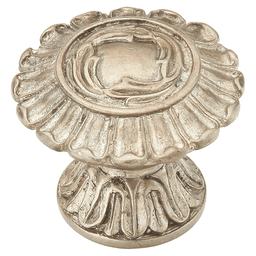 1-1/2" French Court Round Cabinet Knob, Monticello Silver Main - Image