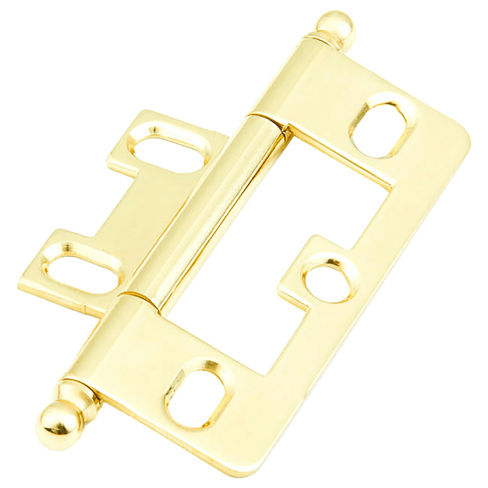 3" Non-Mortise Ball Tip Hinge, Polished Brass Main - Image