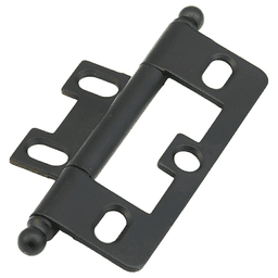 3" Non-Mortise Ball Tip Hinge, Flat Black Main - Image