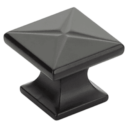 1-3/8" Northport Transitional Square Cabinet Knob, Matte Black Main - Image