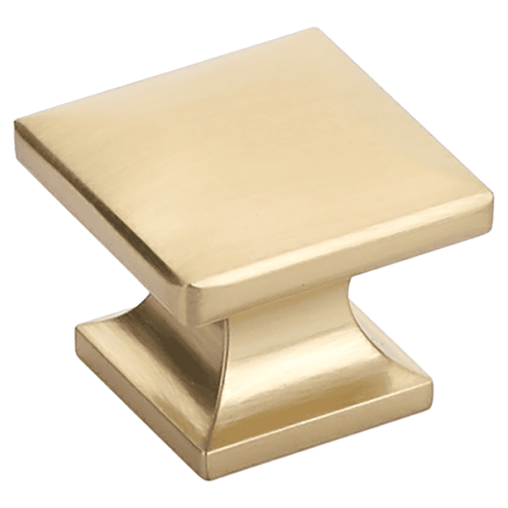 1-3/8" Northport Square Cabinet Knob, Signature Satin Brass Main - Image