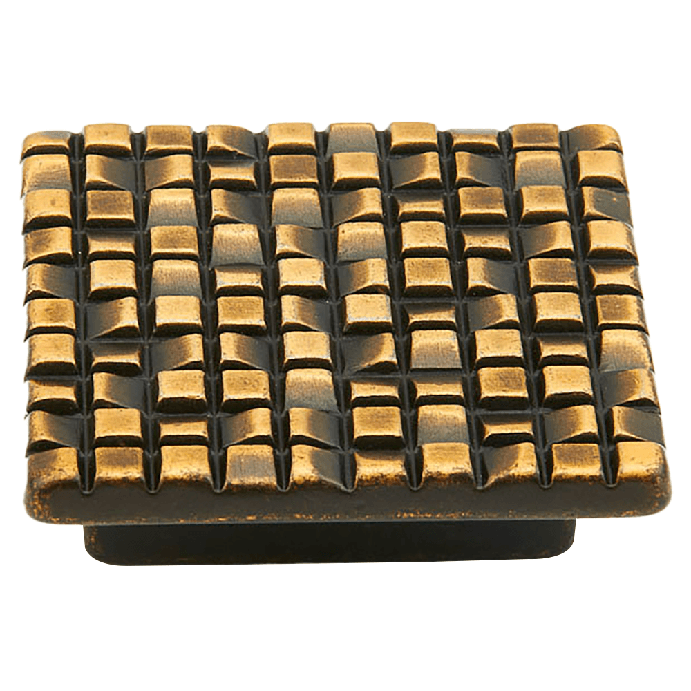 1-7/8" Mosaic Square Cabinet Knob, French Antique Bronze Main - Image
