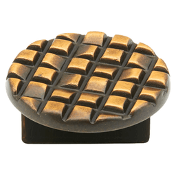 2" Mosaic Large Round Cabinet Knob, French Antique Bronze Main - Image