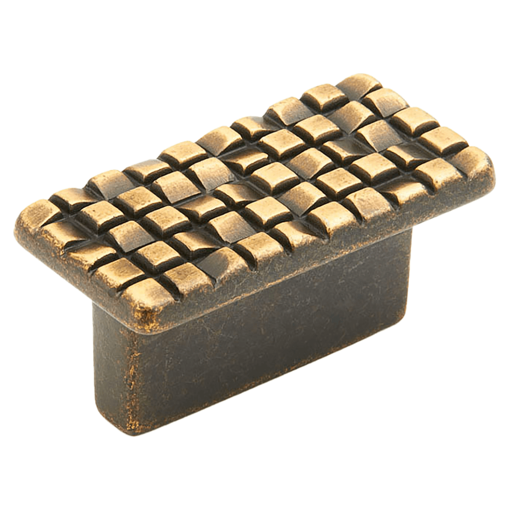 1-7/8" Mosaic Rectangular Cabinet Knob, French Antique Bronze Main - Image