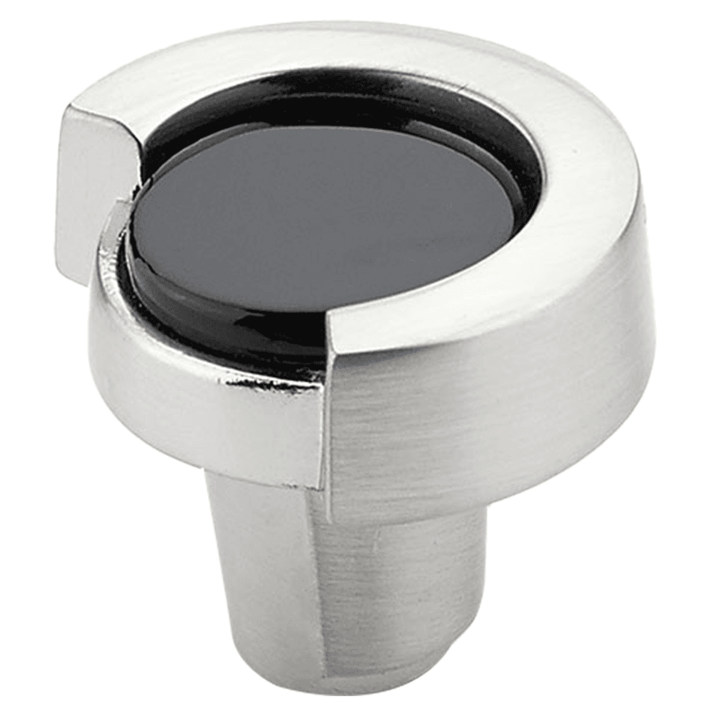 1-1/4" Tallmadge Cabinet Knob, Satin Nickel/Black Glass Main - Image