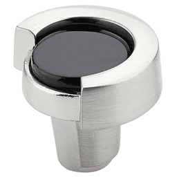 1-1/4" Tallmadge Cabinet Knob, Satin Nickel/Black Glass Main - Image
