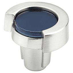 1-1/4" Tallmadge Cabinet Knob, Satin Nickel/Steel Blue Glass Main - Image