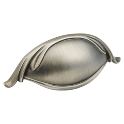 3" French Farm Cup Pull, Antique Nickel Main - Image