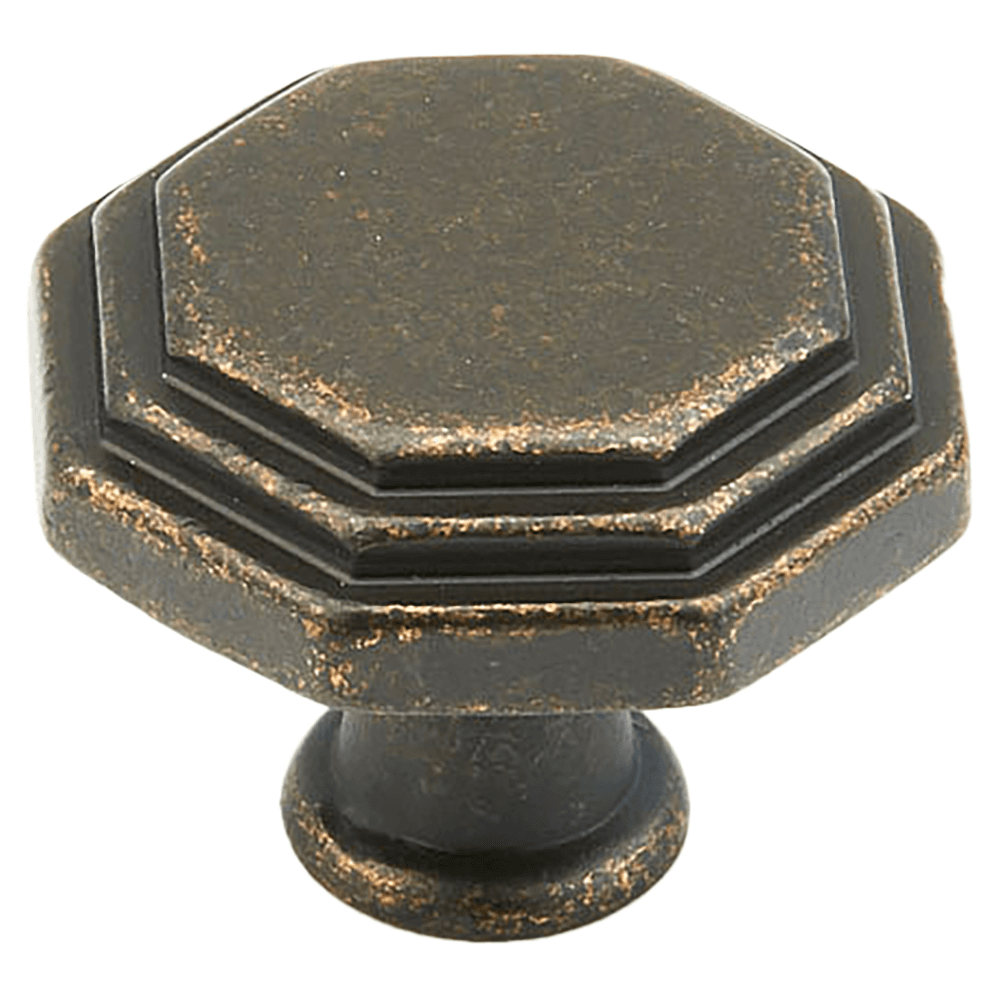 1-1/8" Firenza Octagonal Cabinet Knob, Dark Firenza Bronze Main - Image