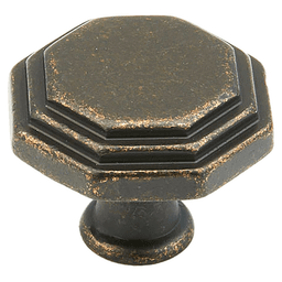1-1/8" Firenza Octagonal Cabinet Knob, Dark Firenza Bronze Main - Image