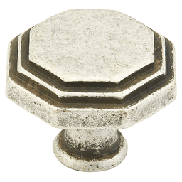 1-1/8" Firenza Octagonal Cabinet Knob, Firenza Silver Main - Image