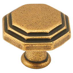 1-1/8" Firenza Octagonal Cabinet Knob, Light Firenza Bronze Main - Image