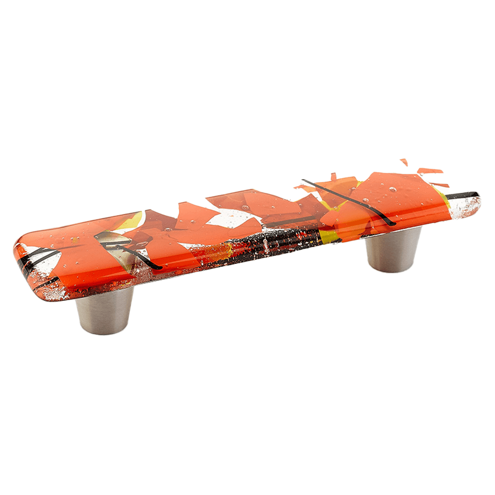 3" Ice Cabinet Pull, Orange Confetti Main - Image