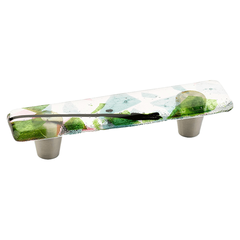 3" Ice Cabinet Pull, Turquoise Confetti Main - Image