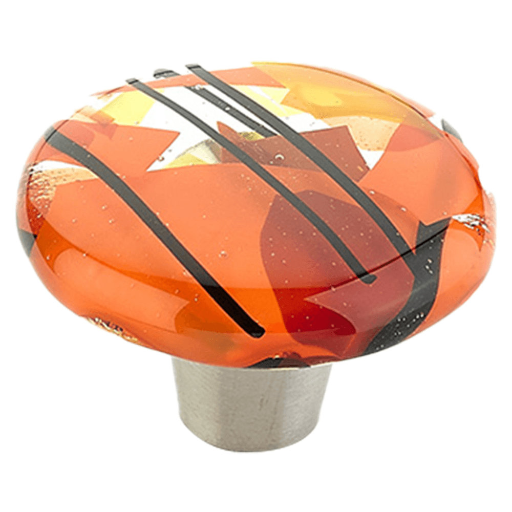 1-1/2" Ice Round Cabinet Knob, Orange Confetti Main - Image
