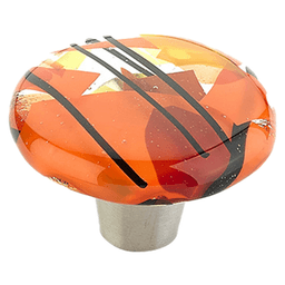 1-1/2" Ice Round Cabinet Knob, Orange Confetti Main - Image