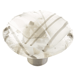 1-1/2" Ice Round Cabinet Knob, White/Grey Confetti Main - Image