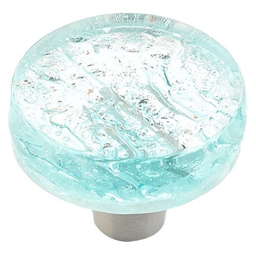 1-1/2" Ice Round Cabinet Knob, Aqua Pearl Main - Image