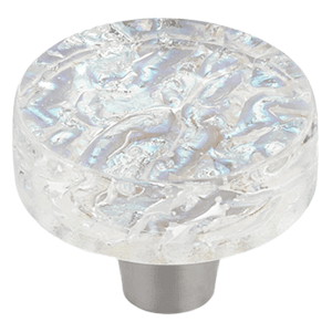 1-1/2" Ice Round Cabinet Knob, Clear Pearl Main - Image