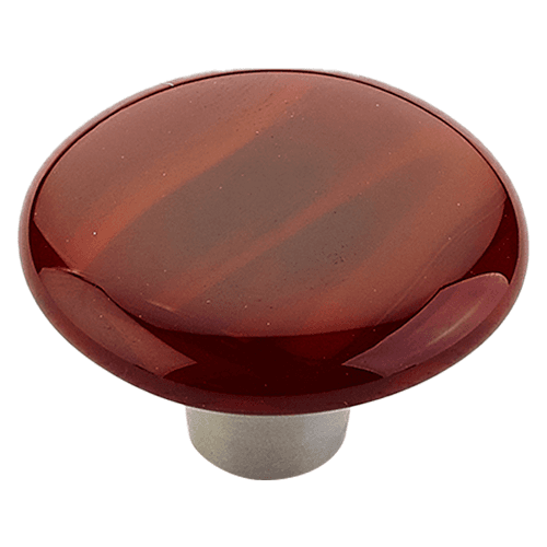 1-1/2" Ice Round Cabinet Knob, Scarlet Silk Main - Image