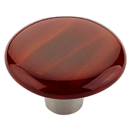 1-1/2" Ice Round Cabinet Knob, Scarlet Silk Main - Image