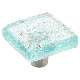 1-1/2" Ice Square Cabinet Knob, Aqua Pearl Main - Image