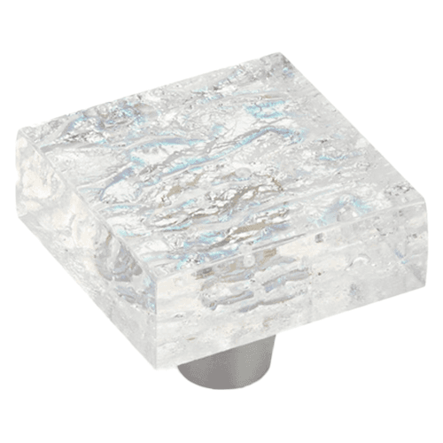 1-1/2" Ice Square Cabinet Knob, Clear Pearl Main - Image