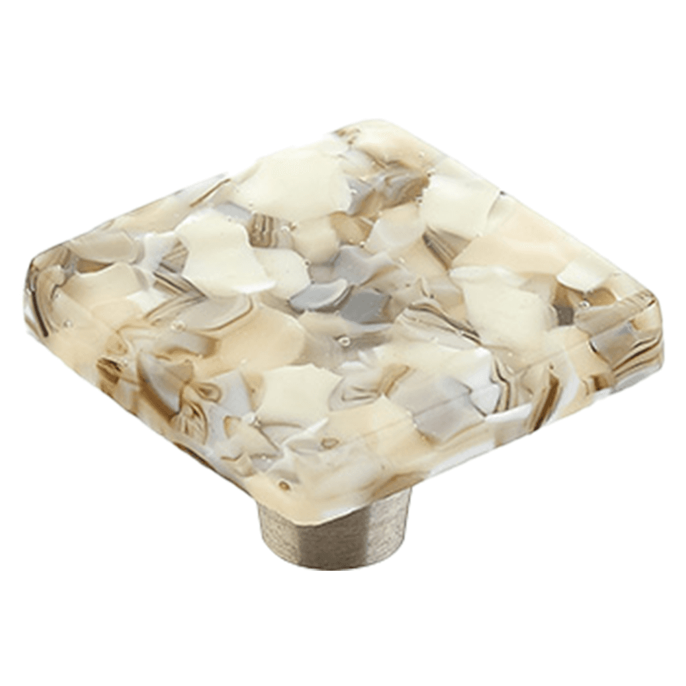 1-1/2" Ice Square Cabinet Knob, Sable Pebbles Main - Image