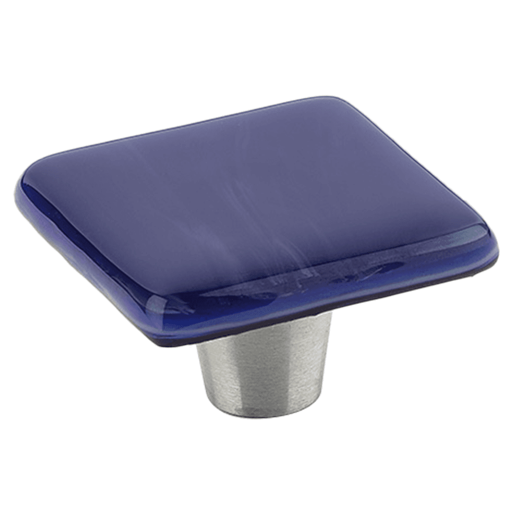 1-1/2" Ice Square Cabinet Knob, Sapphire Silk Main - Image