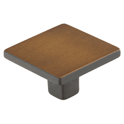 1-3/8" Armadio Square Cabinet Knob, Burnished Bronze Main - Image