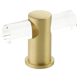 2" Lumiere T-Knob, Satin Brass Main - Image