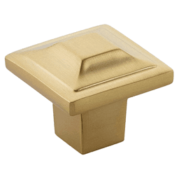 1-1/4" Menlo Park Square Cabinet Knob, Signature Satin Brass Main - Image