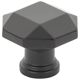 1-1/4" Menlo Park Faceted Cabinet Knob, Matte Black Main - Image