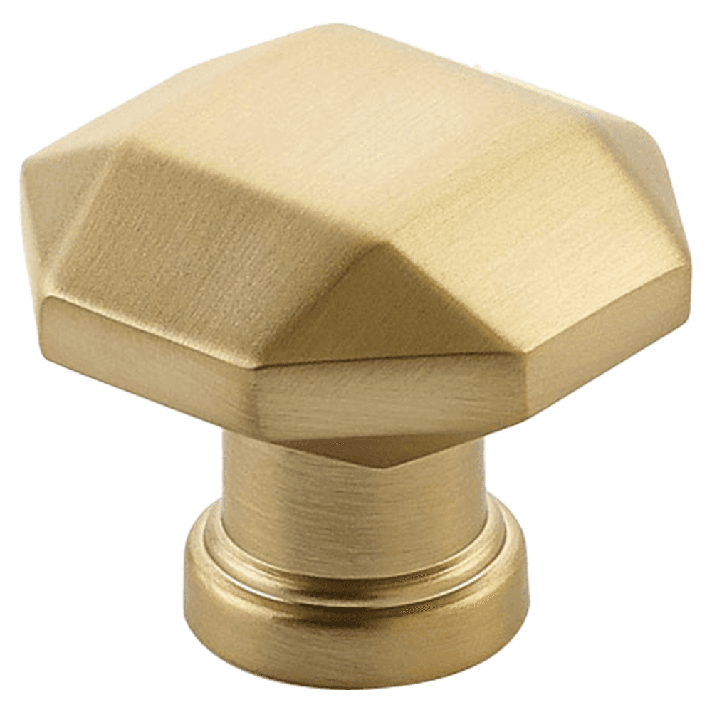 1-1/4" Menlo Park Faceted Cabinet Knob, Signature Satin Brass Main - Image