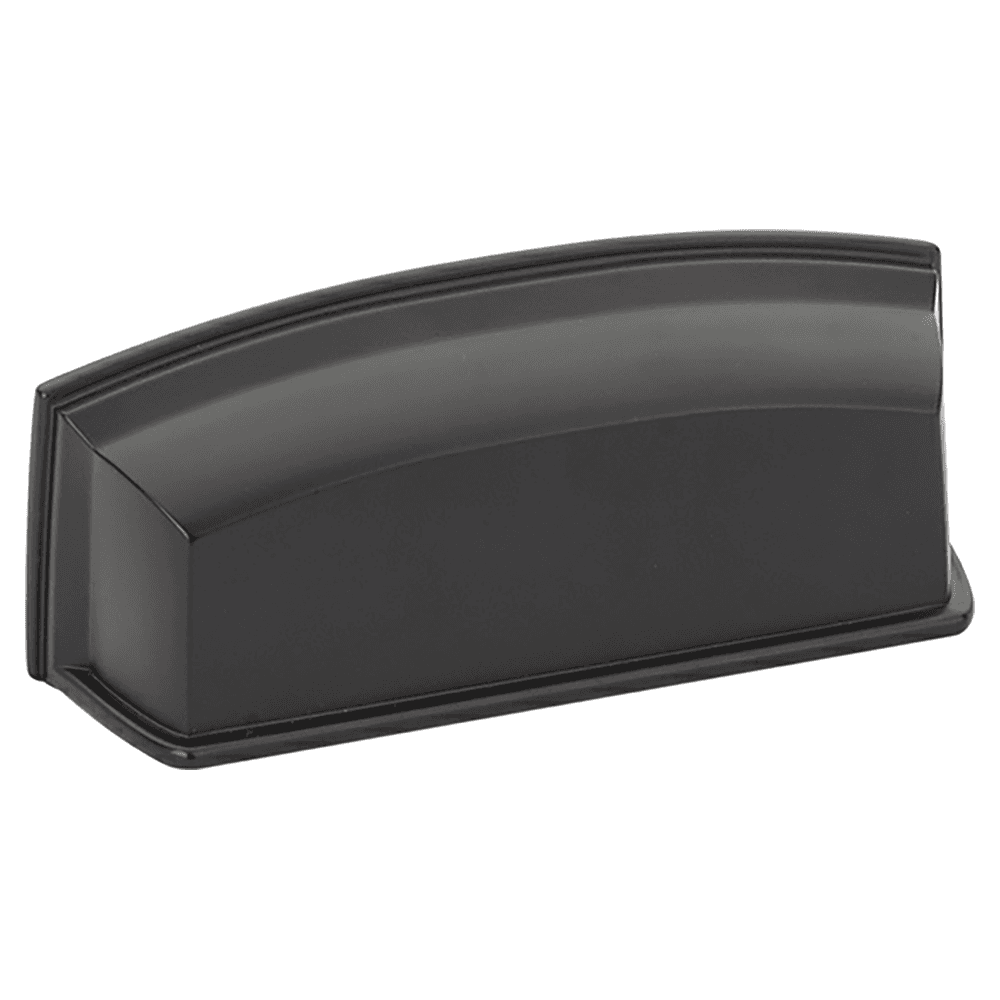 3-1/2" Menlo Park Cup Pull, Matte Black Main - Image