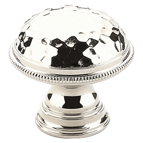 1-1/4" Atherton Hammered Knurled Edge Cabinet Knob, Polished Nickel Main - Image