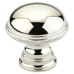 1-1/4" Atherton Plain Surface Knurled Edge Round Cabinet Knob, Polished Nickel Main - Image