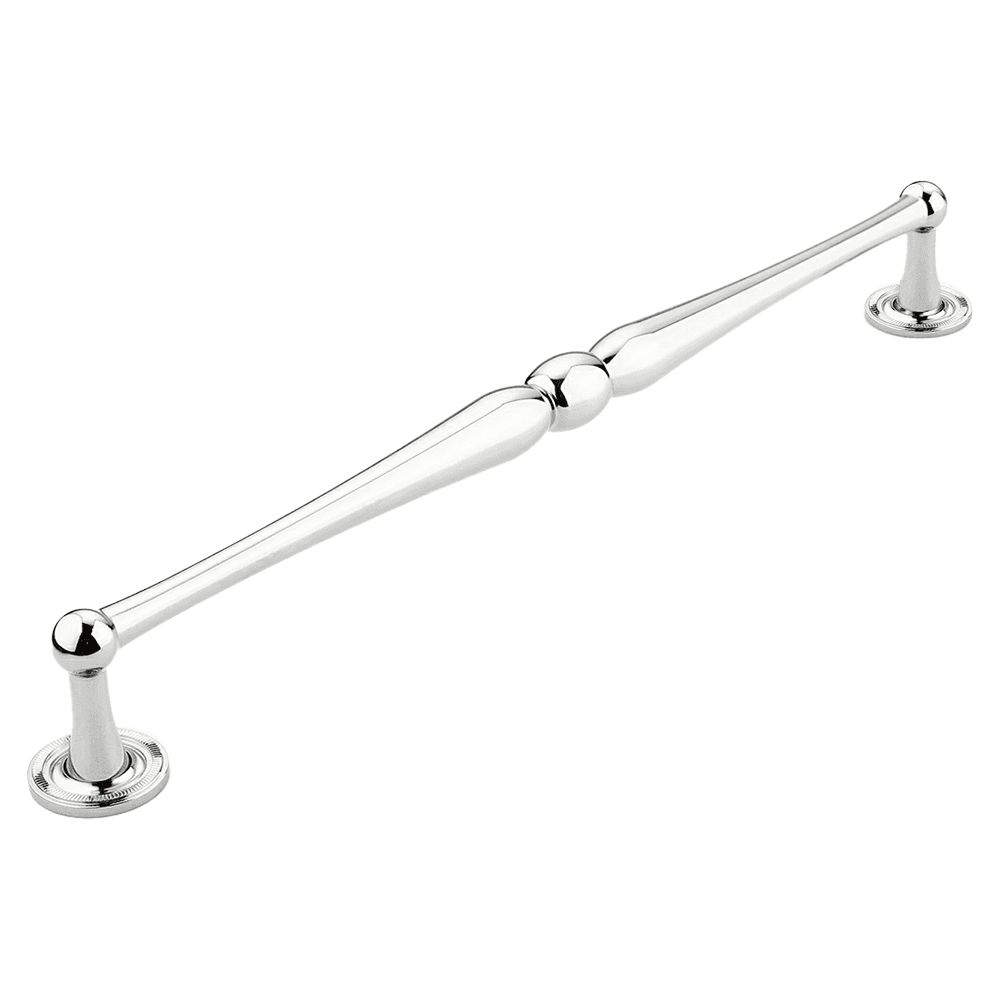 15" Atherton Knurled Footplate Appliance Pull, Polished Chrome Main - Image