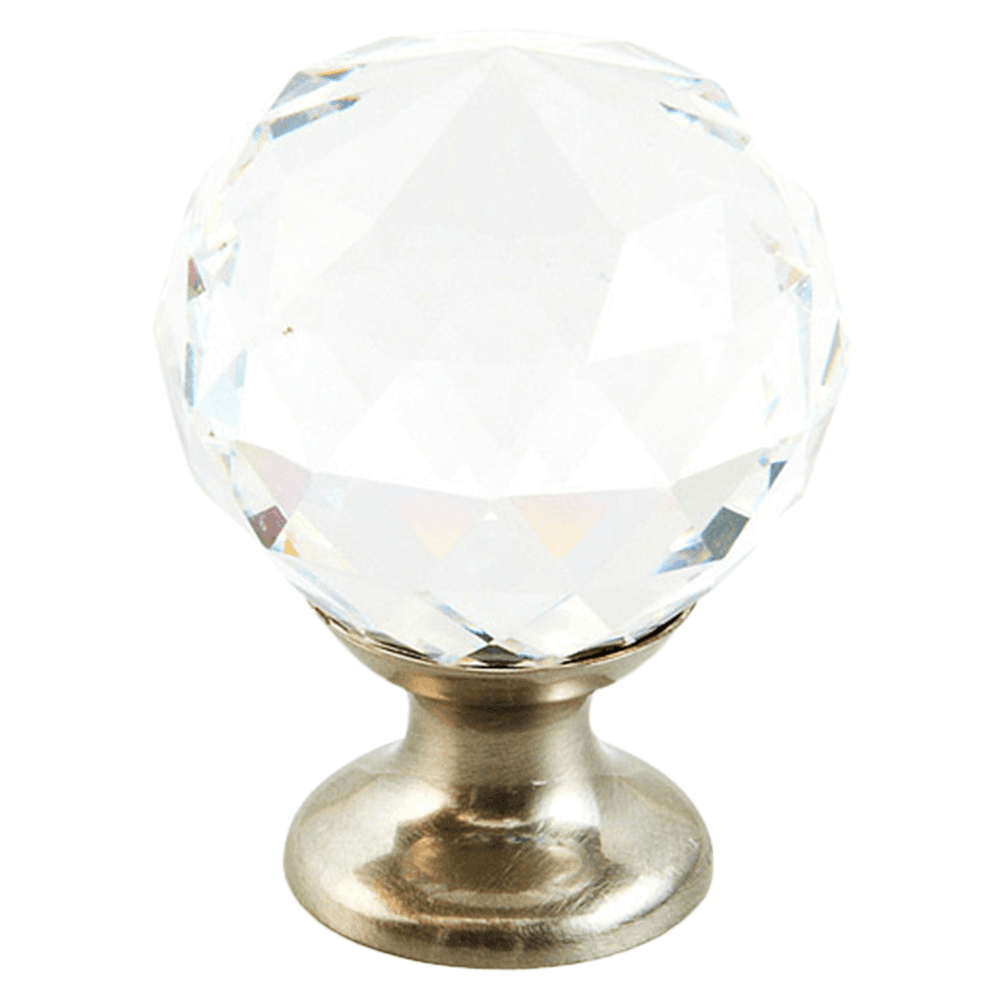 1-1/8" Stargaze Crystal Round Cabinet Knob, Satin Nickel Main - Image