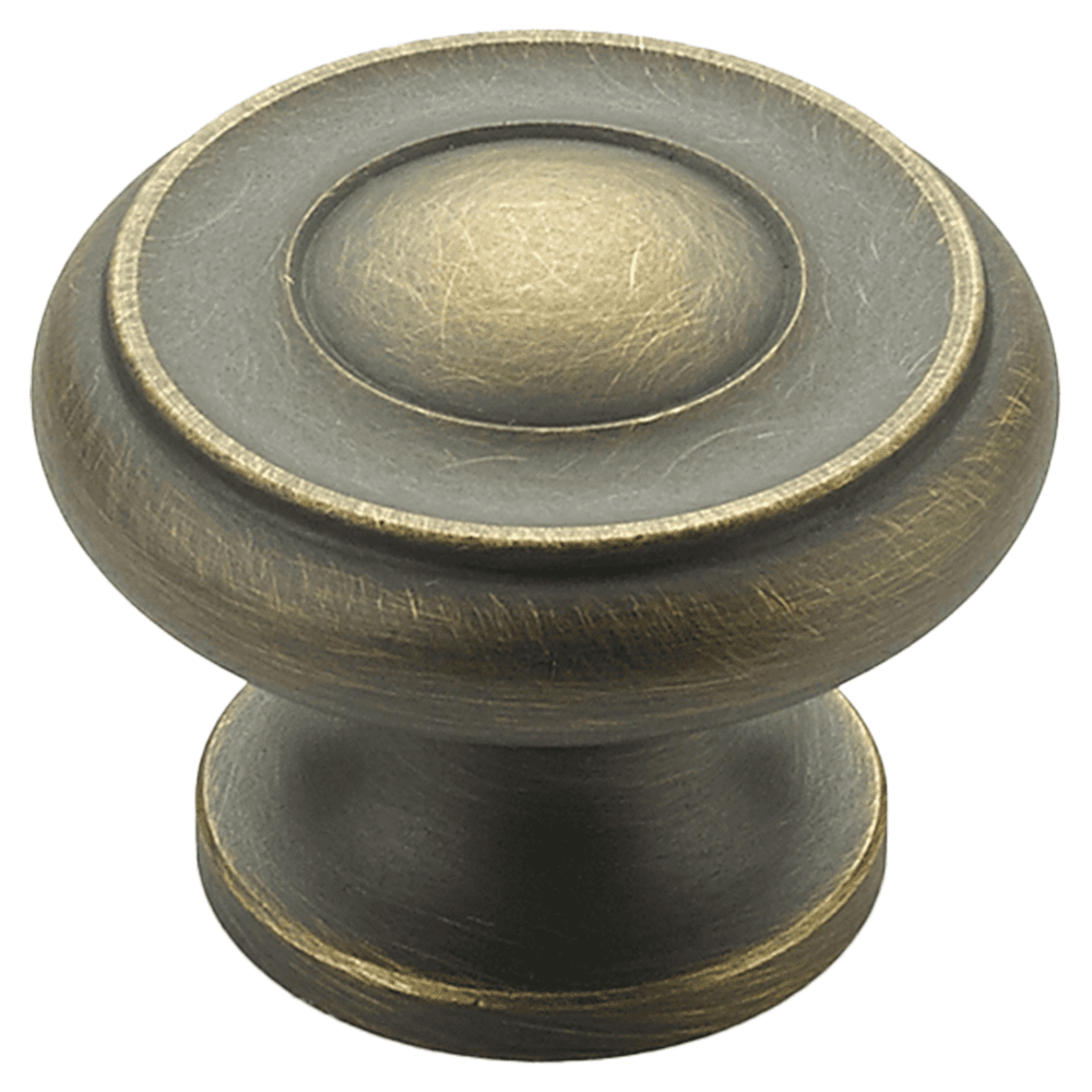 1-1/2" Traditional Round Cabinet Knob, Antique Light Brass Main - Image