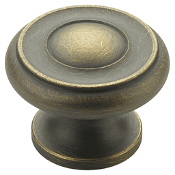 1-1/2" Traditional Round Cabinet Knob, Antique Light Brass Main - Image