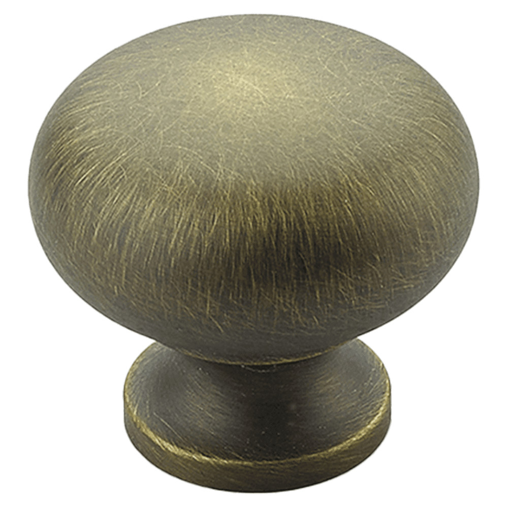 1-1/4" x 1" Traditional Round Cabinet Knob, Antique Light Brass Main - Image